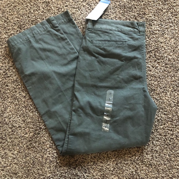 Columbia Women's Size 14 Regular Everyday Chino Pants Peatmoss Green 100% Cotton - Picture 5 of 7